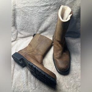 Cole Haan Nike Air Waterproof Brown Leather Boots Mens 10.5